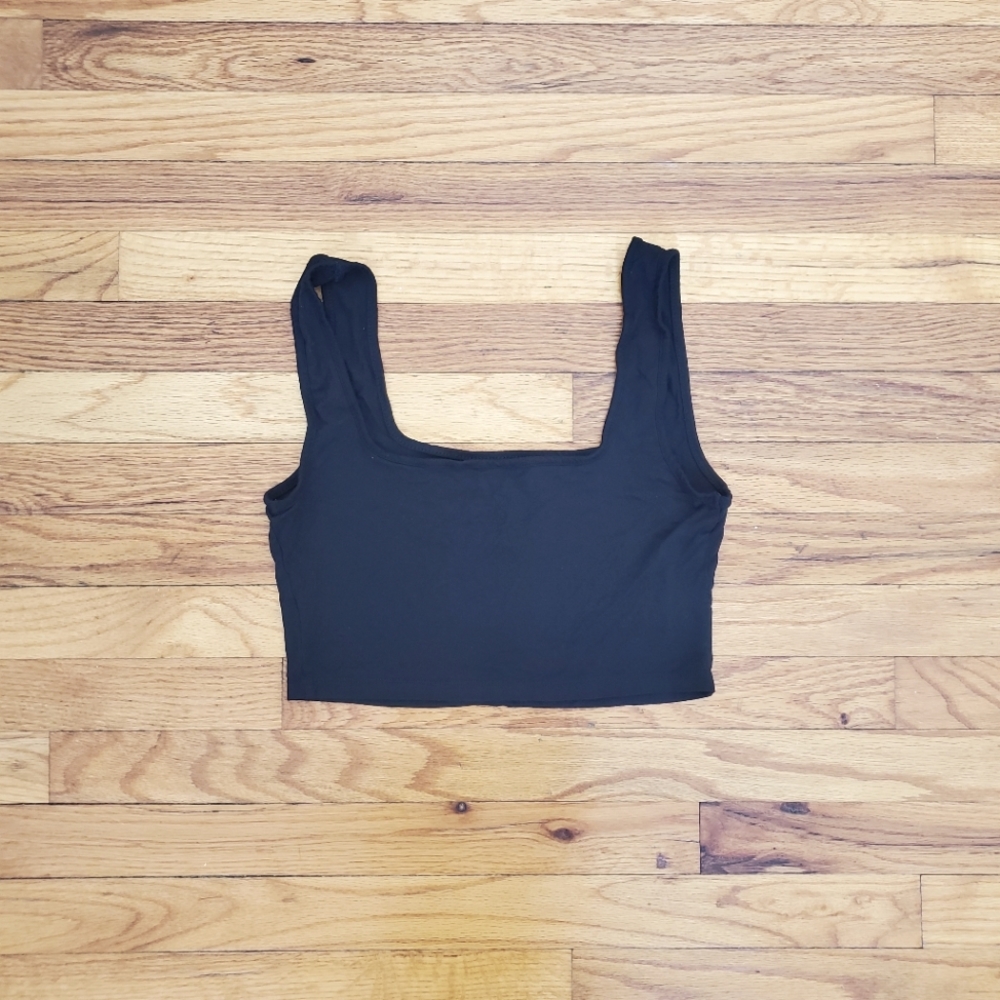 Shein Crop Tank Top - Black - Large